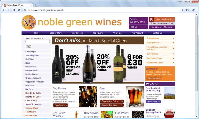 Internet Module | Noble Green Wines